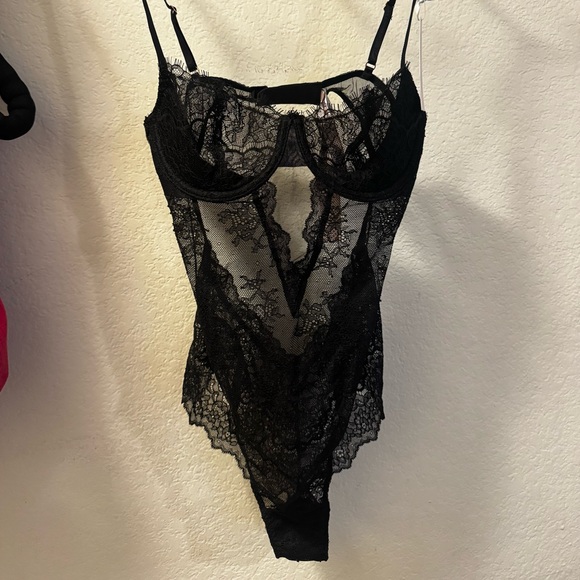 Victoria's Secret Other - Victoria's Secret Black Lace Bodysuit Chemise